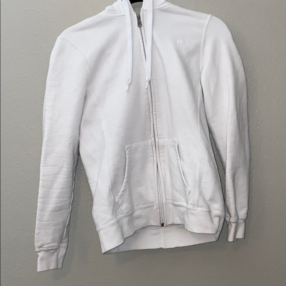 White Champion Eco Zip Up Hoodie